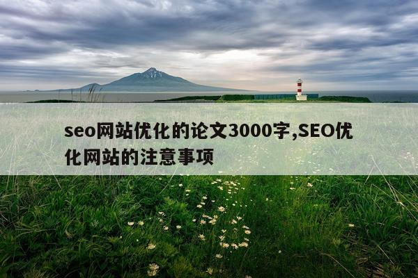 seo网站优化的论文3000字,SEO优化网站的注意事项