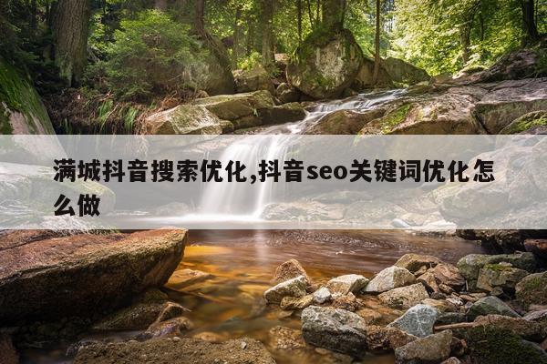 满城抖音搜索优化,抖音seo关键词优化怎么做