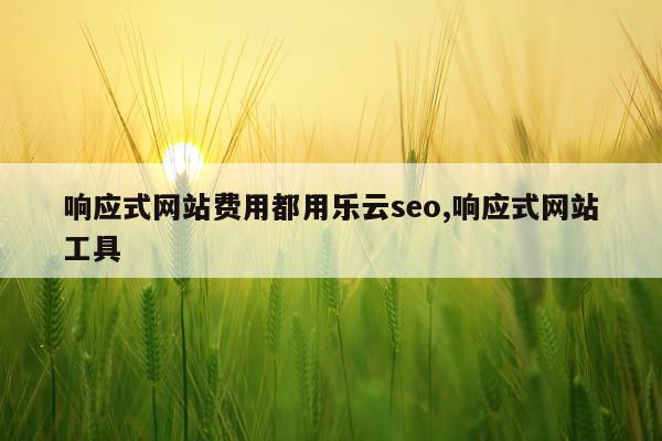 响应式网站费用都用乐云seo,响应式网站工具