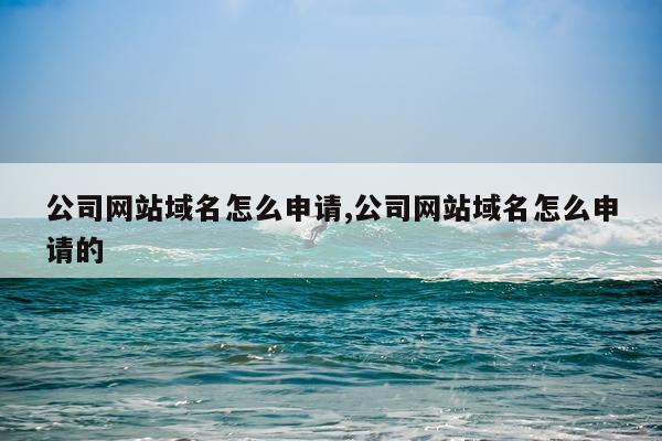 公司网站域名怎么申请,公司网站域名怎么申请的