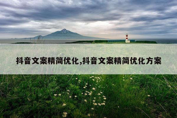 抖音文案精简优化,抖音文案精简优化方案