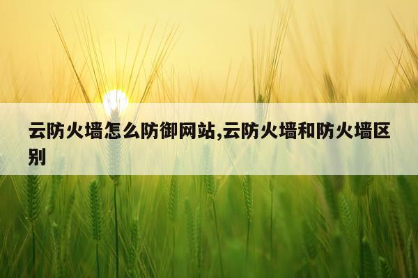 云防火墙怎么防御网站,云防火墙和防火墙区别