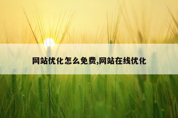 网站优化怎么免费,网站在线优化