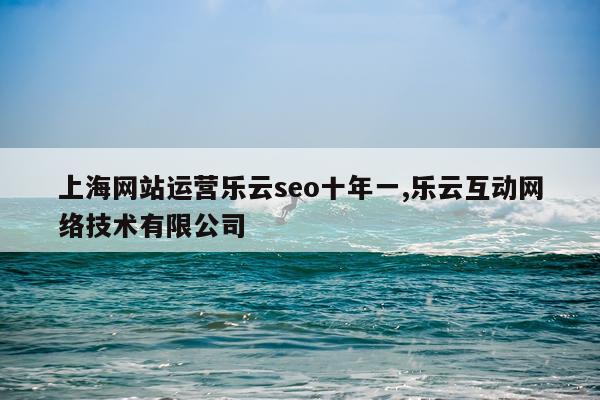 上海网站运营乐云seo十年一,乐云互动网络技术有限公司