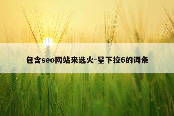 包含seo网站来选火-星下拉6的词条