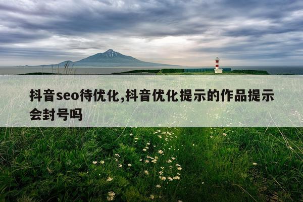 抖音seo待优化,抖音优化提示的作品提示会封号吗