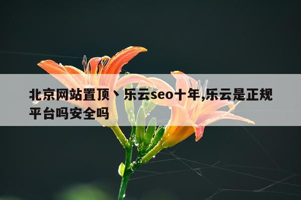 北京网站置顶丶乐云seo十年,乐云是正规平台吗安全吗