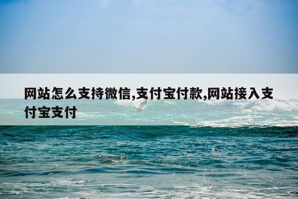 网站怎么支持微信,支付宝付款,网站接入支付宝支付