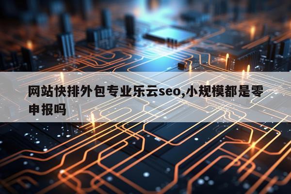 网站快排外包专业乐云seo,小规模都是零申报吗