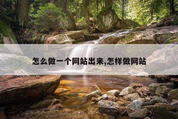 怎么做一个网站出来,怎样做网站