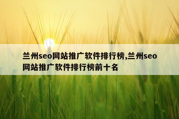 兰州seo网站推广软件排行榜,兰州seo网站推广软件排行榜前十名
