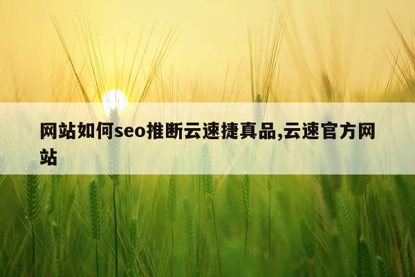 网站如何seo推断云速捷真品,云速官方网站