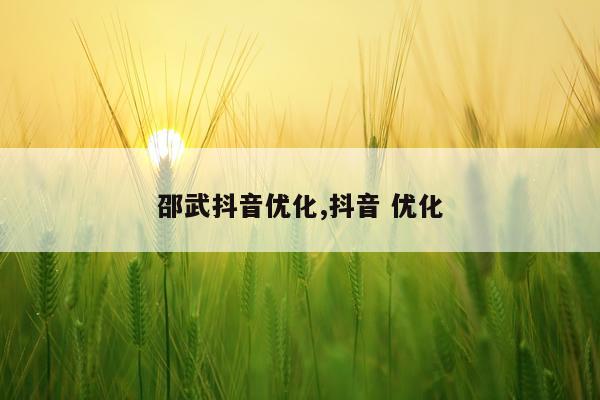 邵武抖音优化,抖音 优化