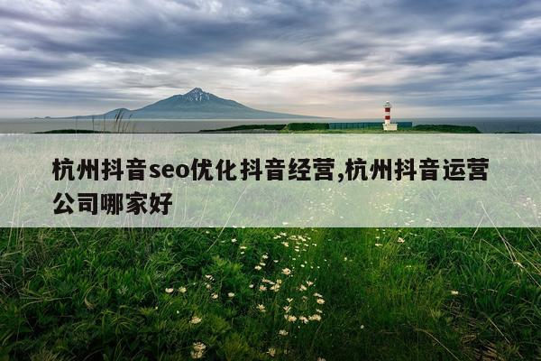 杭州抖音seo优化抖音经营,杭州抖音运营公司哪家好