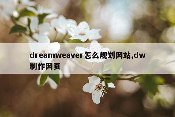 dreamweaver怎么规划网站,dw制作网页