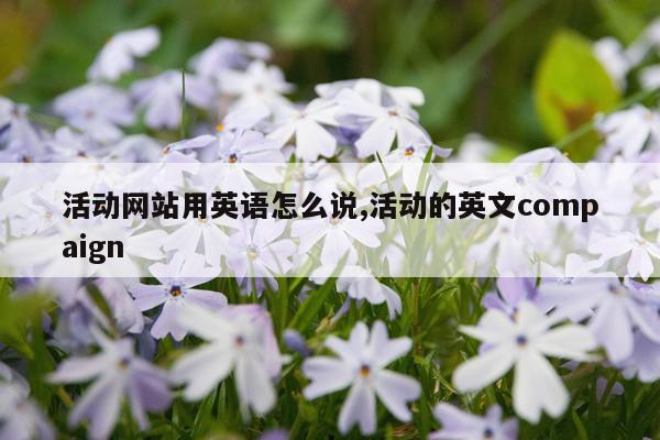 活动网站用英语怎么说,活动的英文compaign