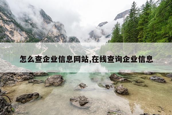 怎么查企业信息网站,在线查询企业信息