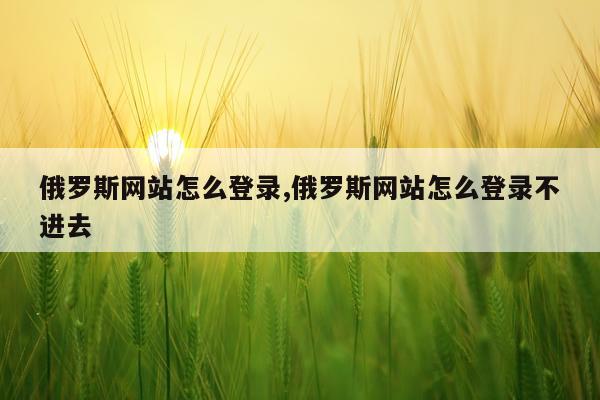 俄罗斯网站怎么登录,俄罗斯网站怎么登录不进去