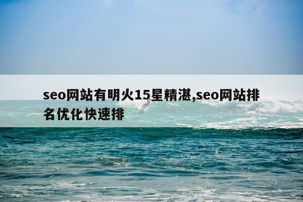 seo网站有明火15星精湛,seo网站排名优化快速排