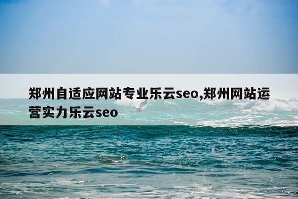 郑州自适应网站专业乐云seo,郑州网站运营实力乐云seo