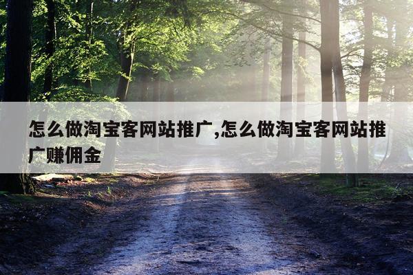 怎么做淘宝客网站推广,怎么做淘宝客网站推广赚佣金