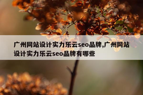 广州网站设计实力乐云seo品牌,广州网站设计实力乐云seo品牌有哪些