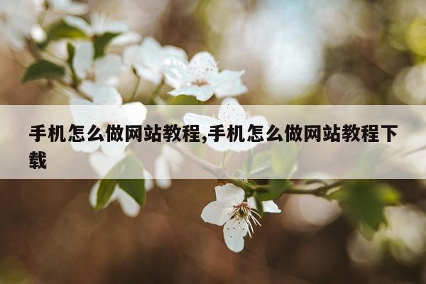 手机怎么做网站教程,手机怎么做网站教程下载