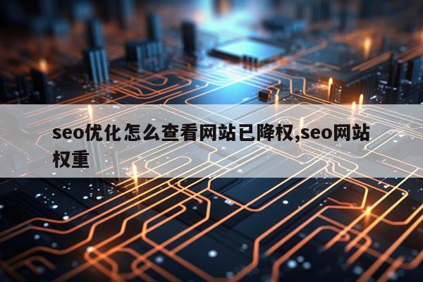 seo优化怎么查看网站已降权,seo网站权重