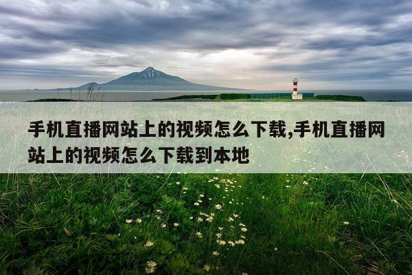 手机直播网站上的视频怎么下载,手机直播网站上的视频怎么下载到本地