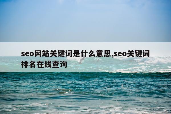 seo网站关键词是什么意思,seo关键词排名在线查询