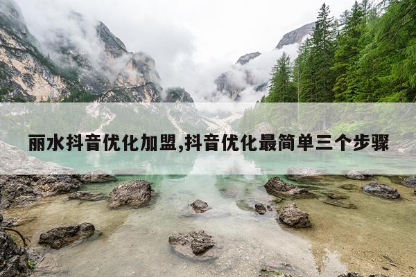 丽水抖音优化加盟,抖音优化最简单三个步骤