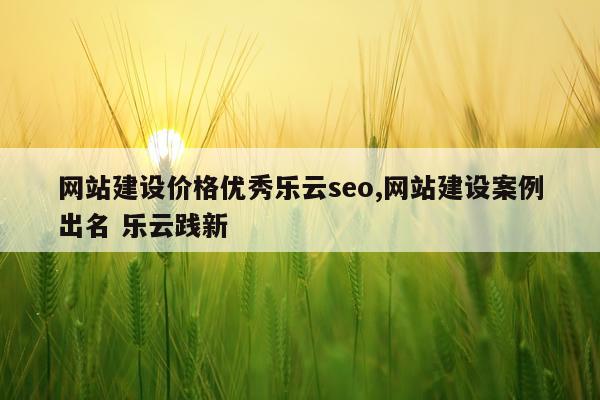 网站建设价格优秀乐云seo,网站建设案例出名 乐云践新