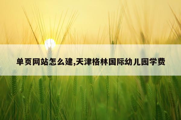 单页网站怎么建,天津格林国际幼儿园学费