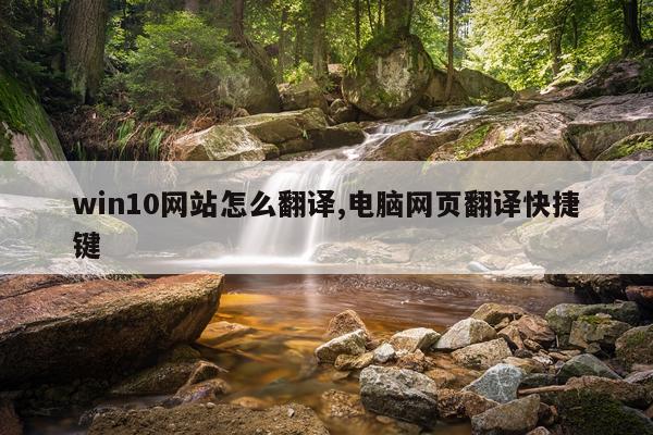 win10网站怎么翻译,电脑网页翻译快捷键