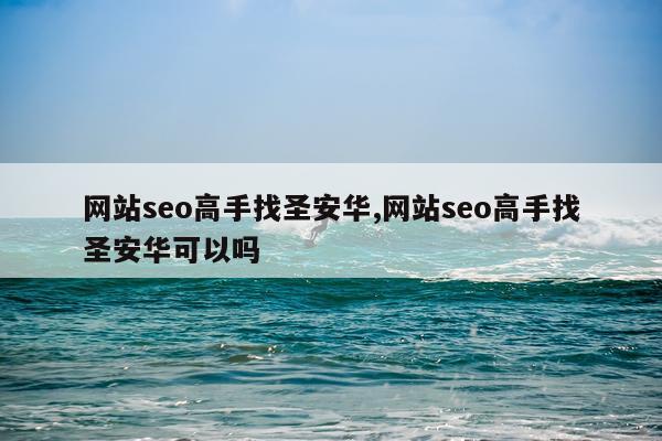 网站seo高手找圣安华,网站seo高手找圣安华可以吗