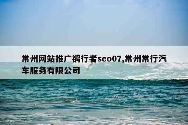 常州网站推广鹆行者seo07,常州常行汽车服务有限公司
