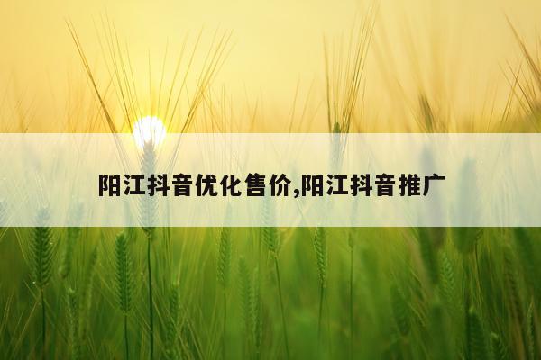 阳江抖音优化售价,阳江抖音推广