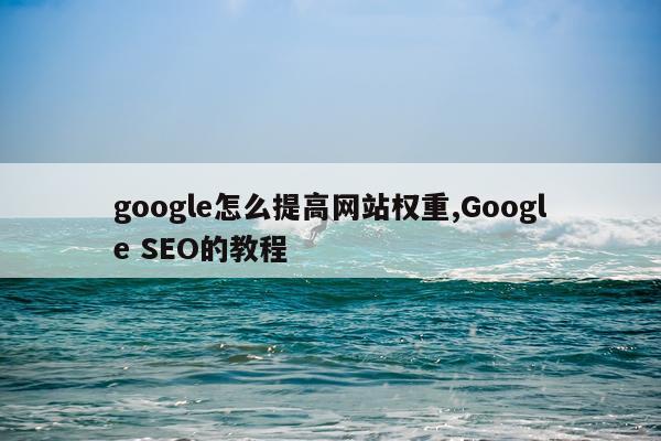 google怎么提高网站权重,Google SEO的教程