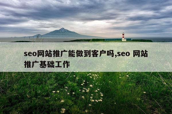 seo网站推广能做到客户吗,seo 网站推广基础工作
