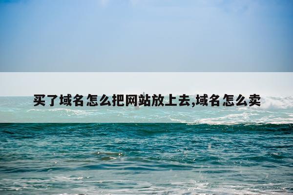 买了域名怎么把网站放上去,域名怎么卖