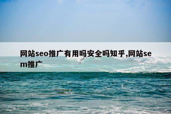 网站seo推广有用吗安全吗知乎,网站sem推广