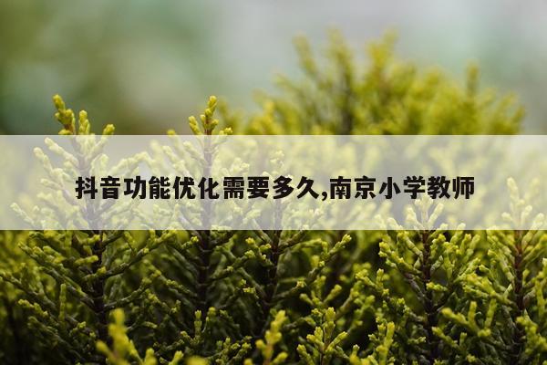 抖音功能优化需要多久,南京小学教师