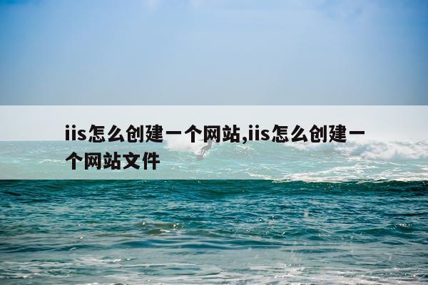 iis怎么创建一个网站,iis怎么创建一个网站文件