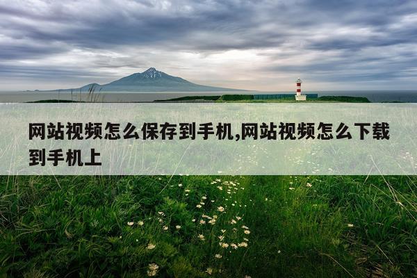 网站视频怎么保存到手机,网站视频怎么下载到手机上