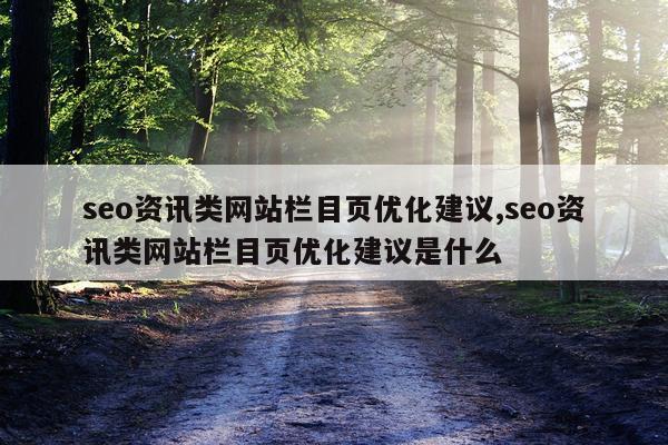 seo资讯类网站栏目页优化建议,seo资讯类网站栏目页优化建议是什么
