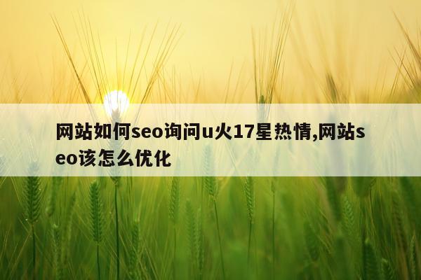 网站如何seo询问u火17星热情,网站seo该怎么优化