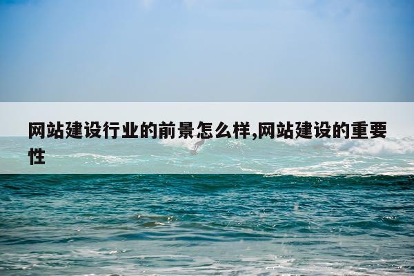 网站建设行业的前景怎么样,网站建设的重要性