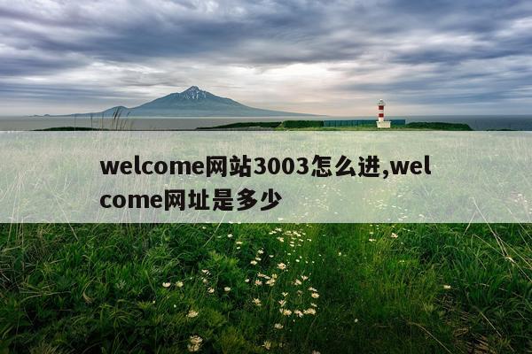 welcome网站3003怎么进,welcome网址是多少