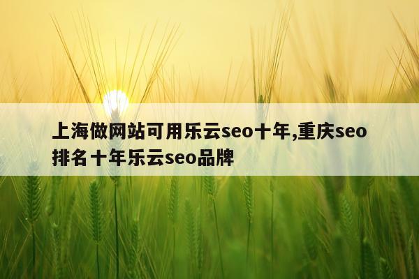 上海做网站可用乐云seo十年,重庆seo排名十年乐云seo品牌