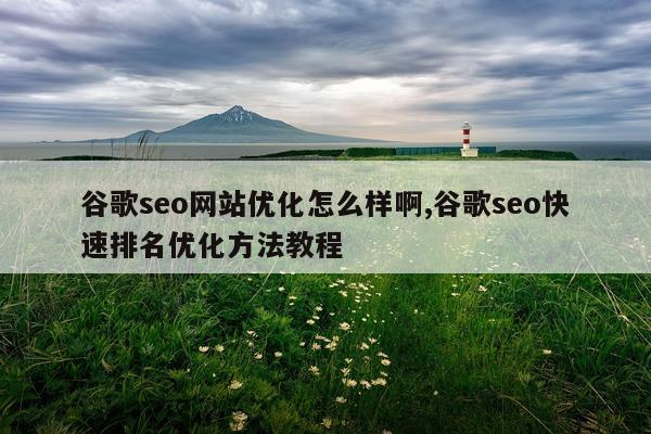 谷歌seo网站优化怎么样啊,谷歌seo快速排名优化方法教程